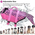 thumbnail image 3 of Chaleco salvavidas para perros, portátil, antidesgarro, para natación, ajustable, con asa de rescate para perros pequeños, medianos y grandes, S, rosa, 3 of 5