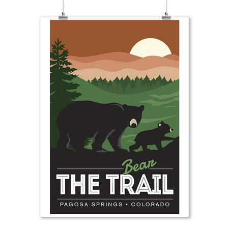 Pagosa Springs, Colorado - Bear the Trail - Lantern Press Artwork (9x12 Art Print, Wall Decor Travel (Best Trails In Colorado Springs)