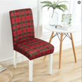 thumbnail image 2 of 4Pcs Christmas Plaid Chair Covers Set - Stretch Elastic Edge, Removable Red Chair Protectors, Suitable for Dining Room/Kitchen Chairs, 2 of 6