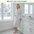 thumbnail image 5 of PAVILIA Light Gray Women Robe Fleece Plush Soft, Fluffy Fuzzy Cozy Warm Lightweight Bathrobe, Shower Spa House Long Robe for Women, S/M, 5 of 10
