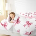 thumbnail image 5 of Homewish Cute Cartoon Bowtie Queen Comforter Set,Kawaii Bow Ribbon Bedding Sets,White Pink Bedding Comforter Set For Girls Kids,Super Cozy Room Decor Reversible,3pcs, 5 of 9