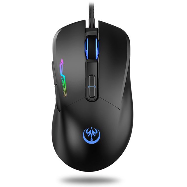 Ratón Gamer G90 - 7 Botones Programables, 4 Niveles DPI (800-3200), Luz RGB de 6 Colores, Diseño Ergonómico, Plug & Play - Color Negro