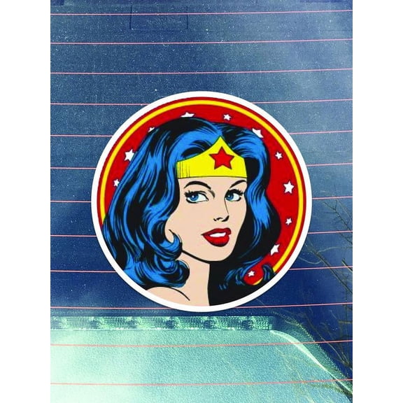 Retro Wonder Woman Vinyl Decals Sticker ( Two Pack ) | Cars Trucks Vans Walls Laptops Cups | Printed | 2 - 4 Inch Decals | KCD970
