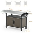 thumbnail image 2 of Only Fire 53in Outdoor Grill Cart XL Stainless Steel Countertop Dining Cart Tables with Side Shelf and Wheels, 2 of 9