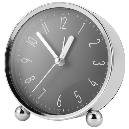 Non Ticking Alarm Clock 4 Inch Silent Bedside Clock for Heavy Sleepers Battery Operated Analogue Clock for Home Office