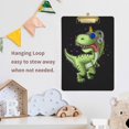 thumbnail image 6 of FMSHPON Green Dinosaur Black Clipboard Hardboard Wood Nursing Clip Board and Pull for Standard A4 Letter 13x9 inches, 6 of 7