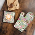 thumbnail image 5 of Basset Hound and Flowers Kitchen Oven Mitt and Pot Holder Sets 2 Pcs for Baking, Cooking and Grilling, Heat Resistant Up To 392 °F, 5 of 7