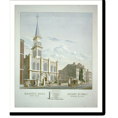 Historic Print, Masonic Hall Chestnut st. Phila., 16" x 20"