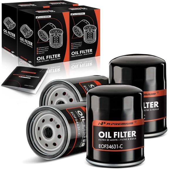 A-Premium 4-PC 10K Miles Protection Spin On Oil Filter Compatible with Ford F-600, F-700, F-800 & Chevrolet Impala, Suburban, Tahoe & GMC Yukon & AM General & Hummer & Isuzu & Pontiac & Studebaker