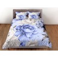 thumbnail image 3 of Azul y Blanco Peonía Azul Doona Cubierta, Floral Colcha Dormitorio Set, 3 of 4
