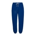 thumbnail image 6 of Dresfit Men's Cotton Sweatpants Baggy Cuffed Joggers Winter Cinched Bottom Loose Fit Drawstring Gym Sweat Pants Fleece Straight Leg Plus Size Thicken Track Pants Blue S, 6 of 8