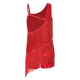 thumbnail image 2 of Sywiyi Girls Shiny Diamonds Tassel Fringe Latin Jazz Dance Dress Salsa Samba Rumba Cha Cha Tango Red 8, 2 of 5
