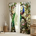 thumbnail image 3 of jejeloiu Cartoon Peacock Blackout Curtains Set of 2 (38x54 Each),Zoo Animal Curtains and Drapes,Rustic Flower Floral Living Room Curtains For Girls,Luxury Bedroom Decor, 3 of 6