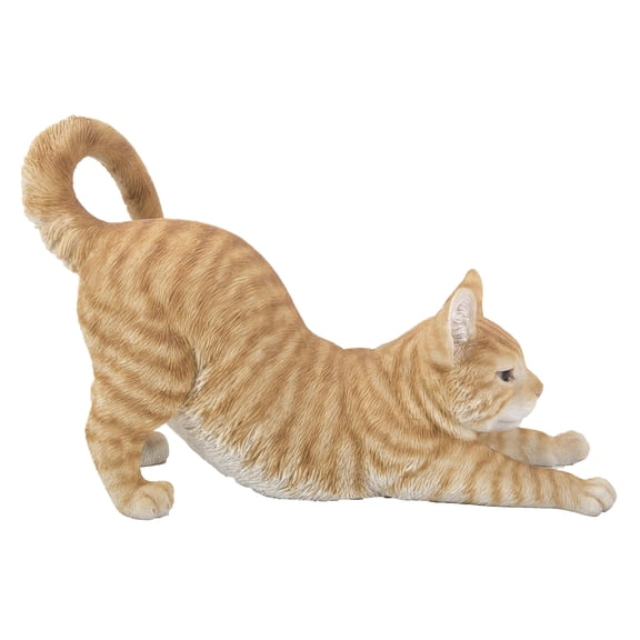 Hi-Line Gift Ltd 87757-O Orange Tabby Cat Stretching