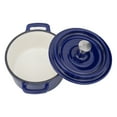 thumbnail image 2 of Mini Cocotte 16 oz Mini Dutch Oven 0.5 qt. Cast Iron Garlic Roaster for Oven Garlic Confit Pot Ramekins with Lids Oven Safe Set of 2, Blue, 2 of 6
