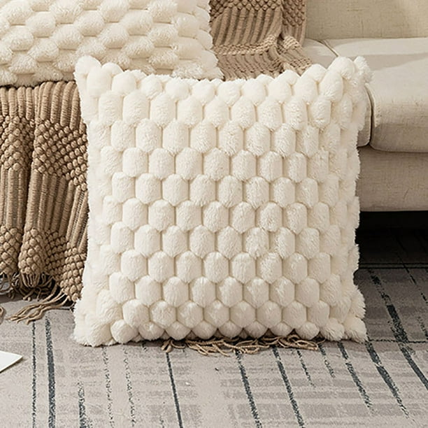 Sofa Vama Ropa de Cama Almohada de terciopelo de copo de nieve tejido de color sólido para sofá de oficina, almohada de apoyo lumbar, almohada de apoyo para la cama, cojín for Navideño