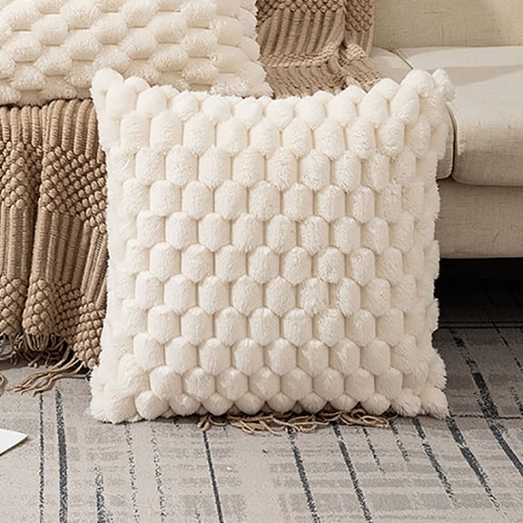 openpig Soft Plush Fluffy Decorative Throw Pillow Covers 20x20 inch Soft Boho Pillow Covers Decorative Textured Throw Pillowcases Modern Farmhouse Home Decor for Sofa Bedroom