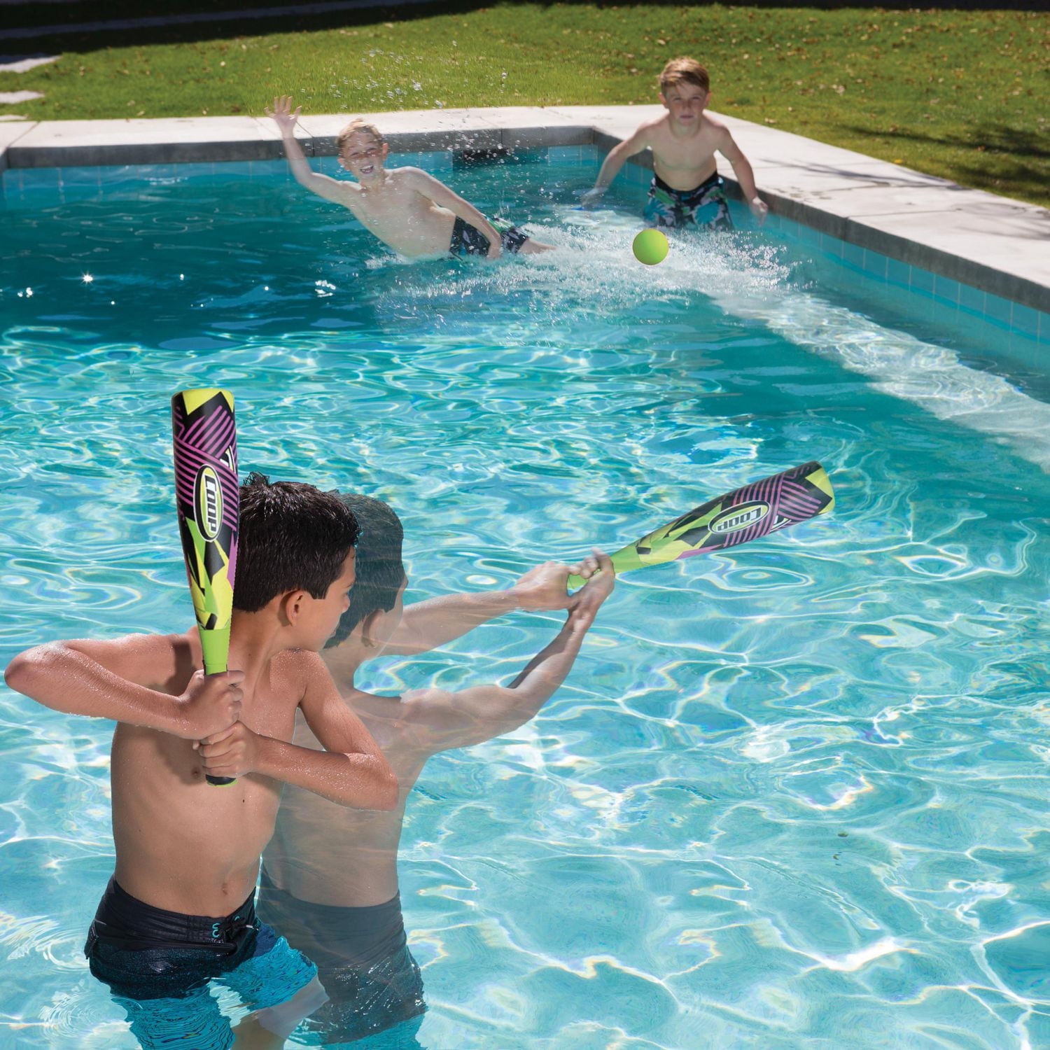 COOP Homerun Squirt And Smash Pool Toy - Baseball Water Game for Kids - Purple/Black