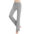 thumbnail image 4 of Women's Sweatpant Yoga Leggings Side Striped High Waist Stretch Slim Comfy Jogger Gym Sport Workout Pants Trousers Light Gray 2XL, 4 of 7