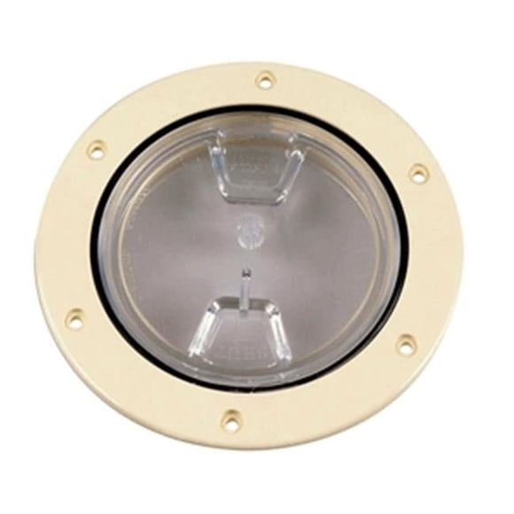 Beckson Marine DP40-N-C Clear Center Screw - Out Deck Plate, Beige
