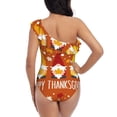 thumbnail image 5 of Zufioo Happy Thanksgiving Three Gnomes Print One-shoulder Ruffled One-piece Swimsuit, High Elastic Integrated Removable Chest Pad Swimsuit Suitable for Beach, Pool and Vacation-X-Large, 5 of 6