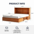 thumbnail image 2 of ZAFLY Cabinet Bed | Murphy Bed Queen Size with Poplar Solid Wood | Murphy Bed with Foldable Mattress for Bedroom/Living Room - Cherry, 2 of 9