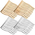 thumbnail image 2 of 4pcs Teeth Hair Comb Hair Side Combs Flexible Hair Comb Metal Wedding Veil Combs, 2 of 7