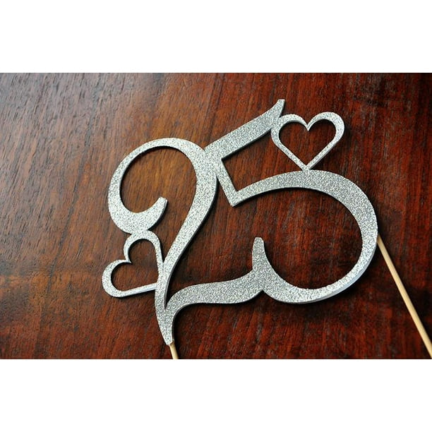 25th Anniversary Cake Topper Ships In 1 3 Business Days 25 Cake Topper Walmart Com Walmart Com