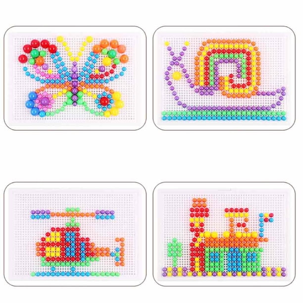 Juego De Mosaico Con Clavijas De Hongo – 296 Piezas De Colores, Tablero Y Cesta De Almacenamiento, Juguete Creativo Y Educativo