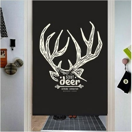 60 130cm Door Curtain Deer Painting Polyester Japanese Kitchen