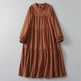thumbnail image 1 of Ovzne Robes d'Été pour Femmes 2025 Robe pour Femme Robe à Manches Longues Ample Imprimée à Pois Robe Grande Taille Robe à Manches Longues Imprimée Liquidation, 1 of 7