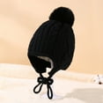 thumbnail image 5 of OYXSER Toddler Baby Winter Hat Warm Fleece Lined Knit Kids Hat with Earflap Pom Pom Beanie Knit Cap Boys Girls, 0-3 Years, 5 of 5