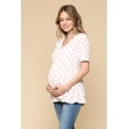thumbnail image 2 of LaClef Women's Floral and Polka Dot Pleated Peplum V Neck Maternity Top, 2 of 6