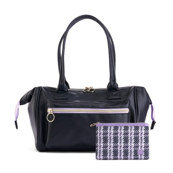 Caboodles Envy It™ Doctor Bag and Bring It! Bag Envy It Doctor's Cosmetic Bag Bring It! Cosmetic Bag Bundle, Black Lavender, Travel-friendly