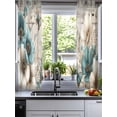 thumbnail image 2 of Teal Tulip Butterfly Sheer Curtains 54 Inch Length 2 Panels Set for Living Room/Bedroom, Beige Turquoise Floral Farmhouse Wooden Kitchen Curtains Grommet Curtains Window Treatments 42"x54"x2, 2 of 7