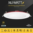 thumbnail image 2 of NuWatt 6 in. 2 HR Fire Rated Slim Canless LED Recessed Light 15W, 5CCT 1200LM Dimmable IC Rated 12PK, 2 of 8