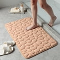 thumbnail image 1 of Cobblestone Embossed Bathroom Bath Mat Coral Fleece Non-slip Carpet In Bathtub Floor Rug Shower Room Doormat Memory Foam Pad Bathroom Rug, 1 of 4