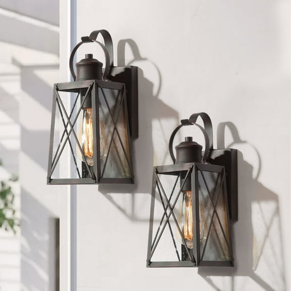 LNC Savonnerie Modern Farmhouse Bronze Outdoor Wall Light, 2pcs/pack set for Outdoor Location