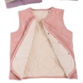 thumbnail image 4 of LUGOGNE Boys Girls Quilted Vest Button Front Sleeveless V Neck Lightweight Padded Jacket with Wave Stitching Kids Everyday Casual Layering Outerwear for Spring Fall School, 4 of 9