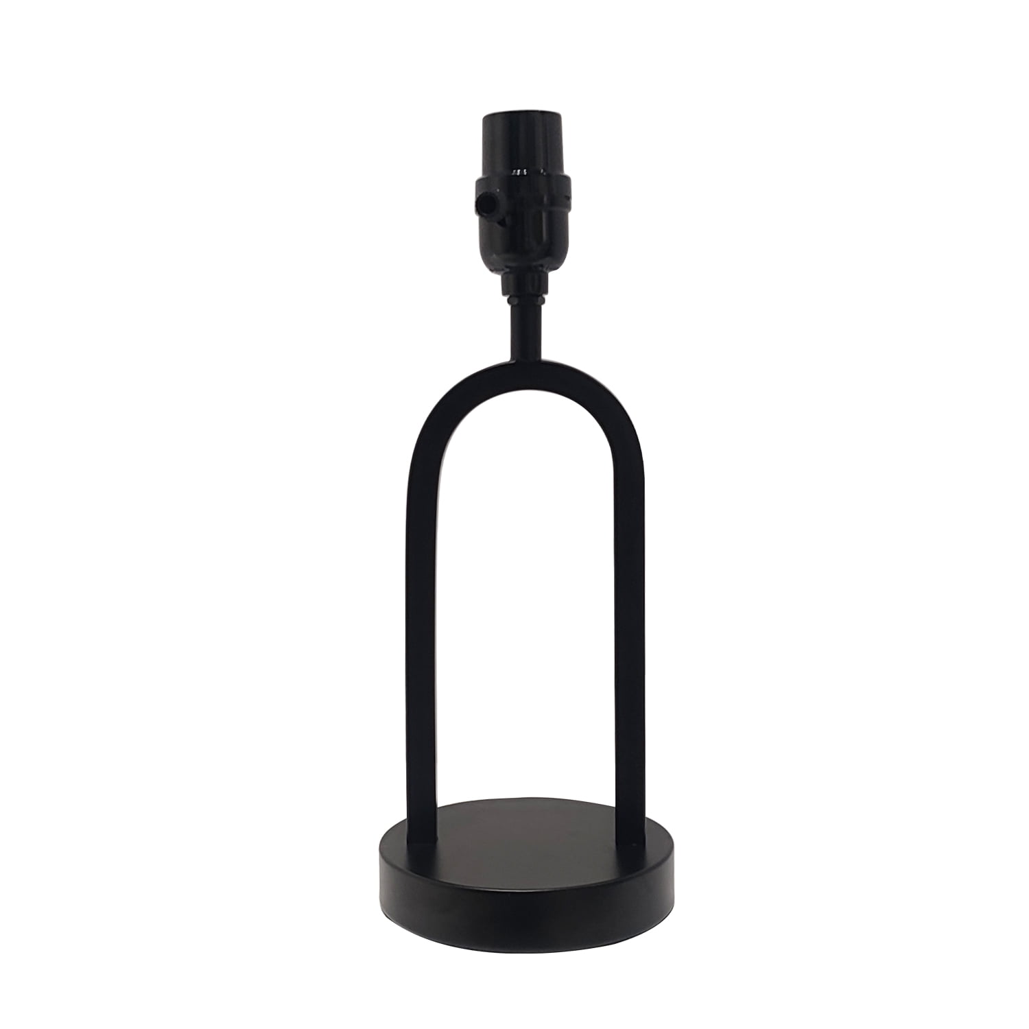 Mainstays 16.75"H Metal Black Arch Table Lamp with White Fabric Lamp Shade