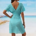 thumbnail image 4 of NOLDARES Swimsuit Cover Ups for Women Beach Chiffon Swimwear Coverup Sheer V-Neck Beachwear for Summer Holiday(Blue,L), 4 of 9