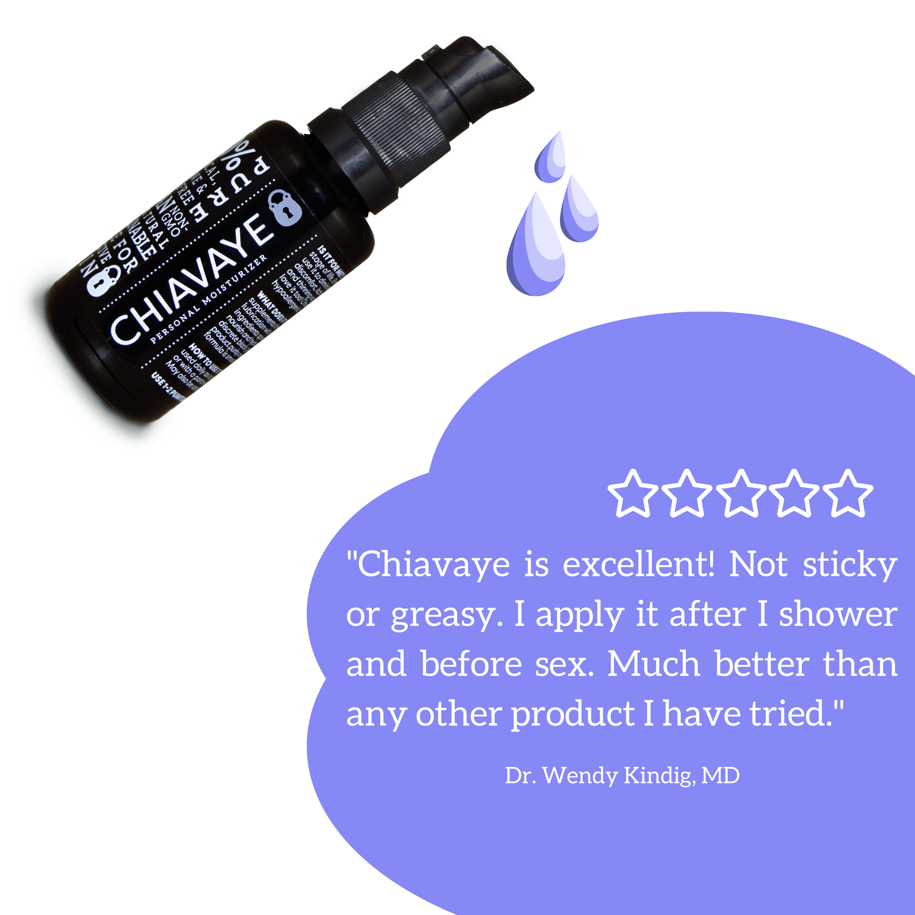 Chiavaye Personal Moisturizer and Lubricant, All Natural, Organic - 30ml