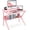 Pink, variant on YN Small Desk, 27.5 Inch Computer Desk for Small Spaces, Study Desk with Storage & Monitor Stand, Pink