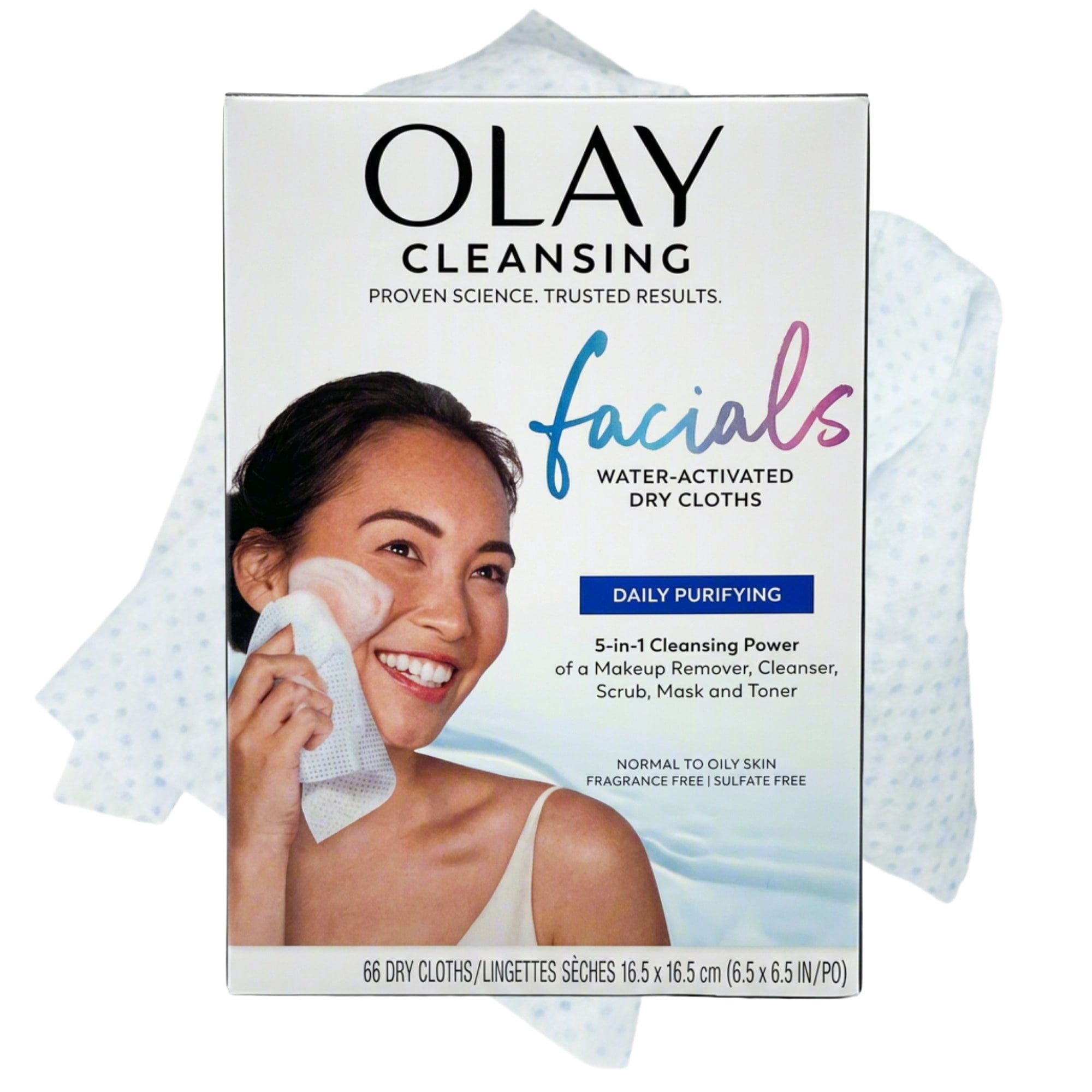 Olay Makeup Remover Wipes, Daily Facials, Fragrance-Free, Gentle Face Cleanser, 66 Count