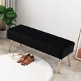 thumbnail image 4 of SYNGAR Blue Fabric Bench, Button-Tufted Upholstered Bench for Bedroom End of Bed, 45 inches, D5320, 4 of 7