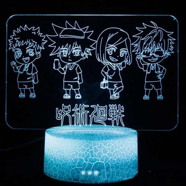 Lámpara decorativa de anime Jujutsus Kaisens, luz nocturna, ilusión 3D
