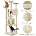 thumbnail image 5 of Alden Design 80″ Tall Multilevel Cat Tree with 2 Condos & 3 Scratching Posts for Kittens,Beige, 5 of 10