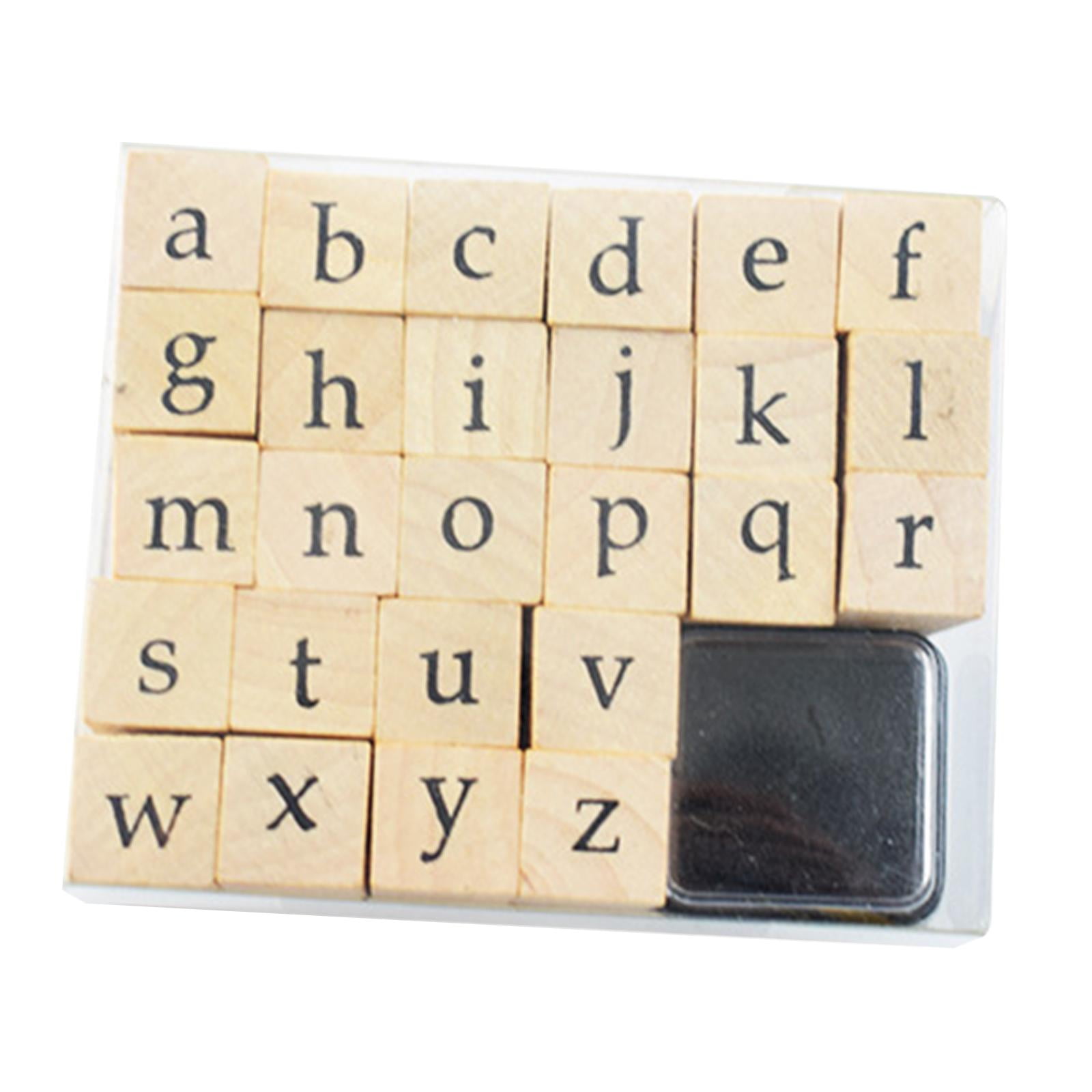 Toptime Letter Stamps, 40 PCS Wooden Stamp Set - Lowercase Letters and  Emoji, Vintage Rubber Stamps with Round Circle, Alphabet Stamps with Ink  Pad, Stamp Kit for Scrapbooking, Crafting, Card Making 