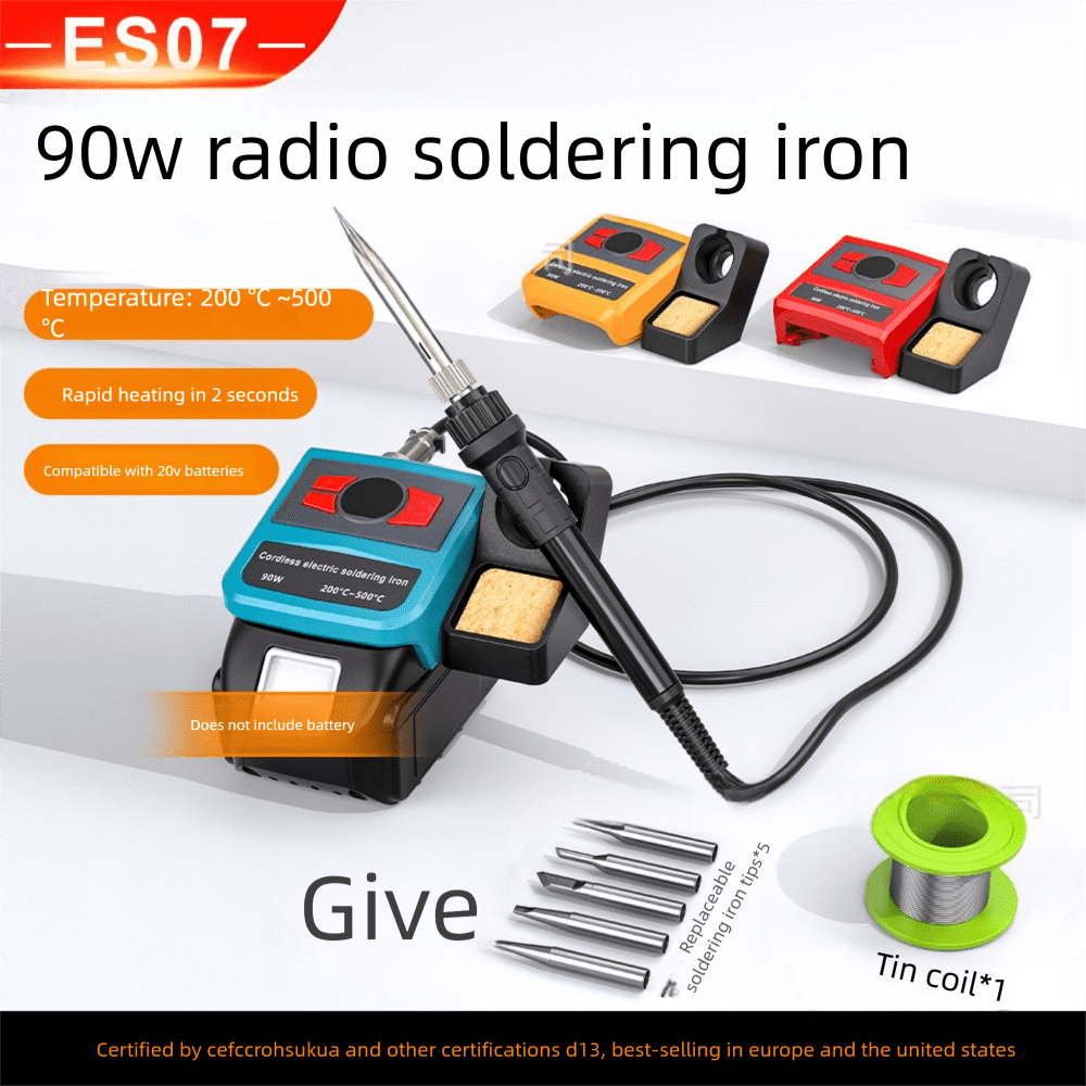 Soldering Iron Station Compatible with Bos*ch 18V Battery, Cordless Soldering Iron Kit with LCD Display, Battery Powered Soldering for DIY, Appliance Repair (Tools Only)