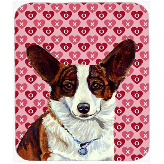Corgi Hearts Love And Valentines Day Portrait Mouse Pad, Hot Pad or Trivet